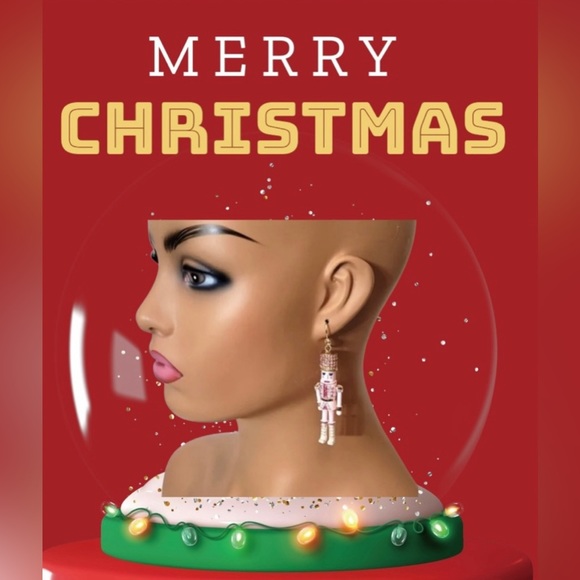 Betsey Johnson Pink Nutcracker & Ball Rhinestone Pendant Necklace & Earrings set - Picture 12 of 16